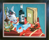 Still Life with Animal Head - oil on canvas, 16” x 20”