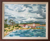 Point Wilson on a Blustery Day - oil on board, 16” x 20”, 2009