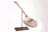 Spoon 2013 - cast bronze, silver patina, 4'